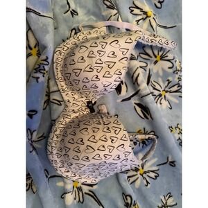 Victoria's Secret Body by Victoria Lined Demi Bra White Black Heart Print 34D
